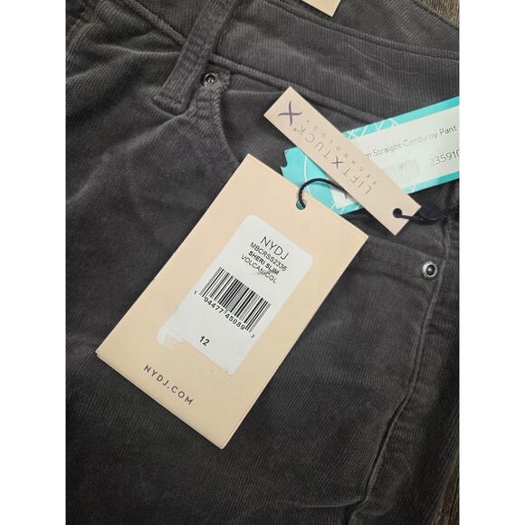 NYDJ Sheri Slim NWT Volcanic Glass Gray Corduroy Pants Size 12 - Picture 2 of 7